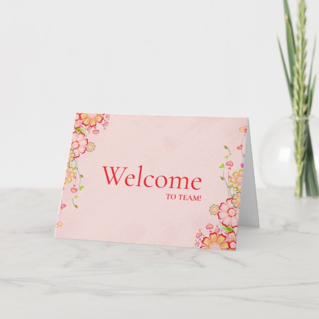 Floral Swirl Decorative Boarder with Welcome Card (Front)