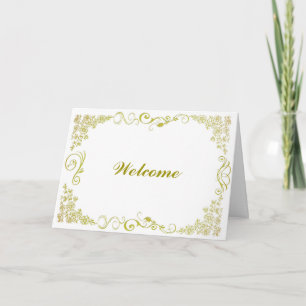 Floral Swirl Decorative Boarder with Welcome Card