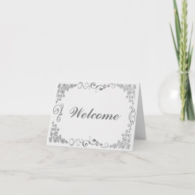 Floral Swirl Decorative Boarder with Welcome Card (Front)