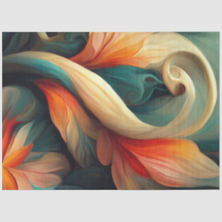 Floral Swirl Design Decoupage Art Painting Tissue Paper