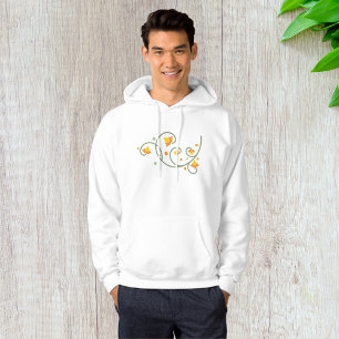Floral Swirl Pattern with Orange and Yellow Flower Hoodie