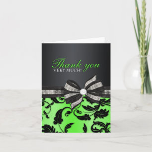 Floral Swirl Sweet Sixteen Thank You Card