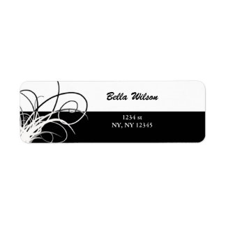 floral swirls address label return address label