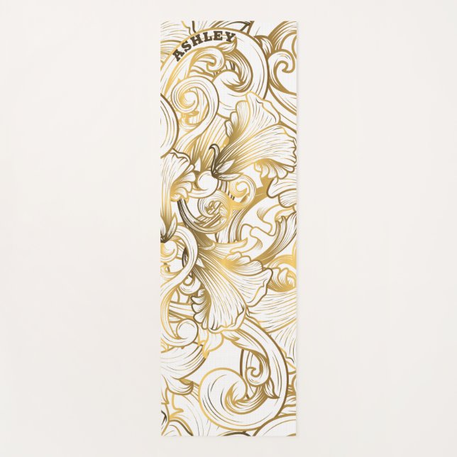 Floral Swirls Yoga Mat (Front)