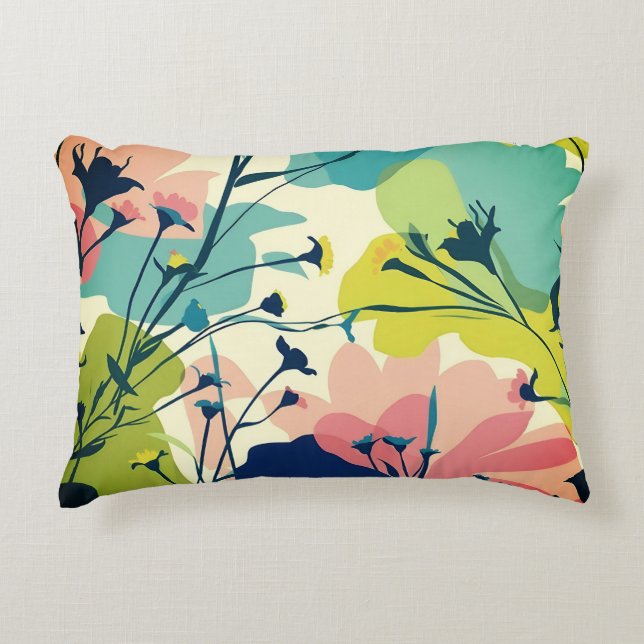 "Floral Symphony: A Cinematic Vector Pattern" Decorative Cushion (Front)