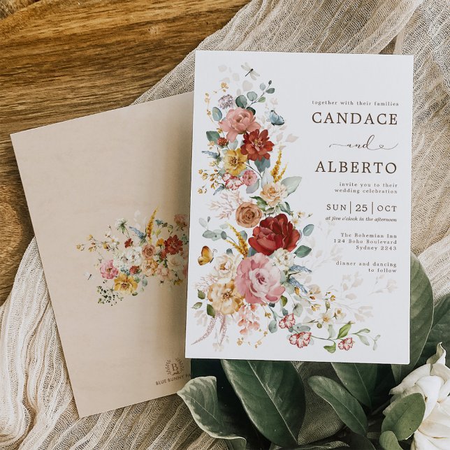 Floral Symphony | Colourful Boho Garden Wedding Invitation (Creator Uploaded)