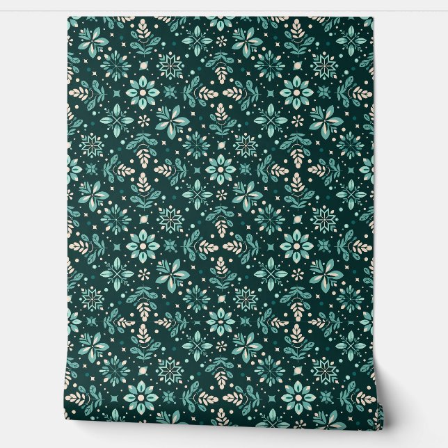 Floral Symphony Pattern Wallpaper (Unrolling)