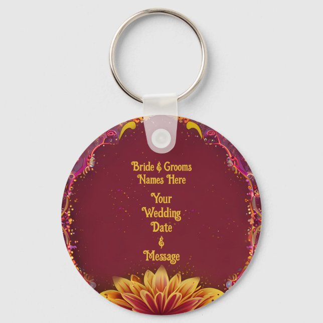 Floral Symphony: Wedding Elegance Collection Key Ring (Back)