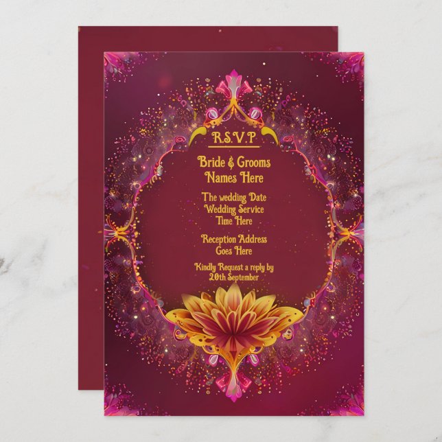 Floral Symphony: Wedding Elegance Collection Save The Date (Front/Back)
