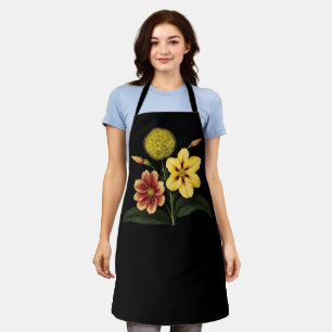 Floral T-Shirt, Botanical Flowers, Apron