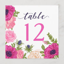 Floral Table Number // Wedding, Bridal Shower