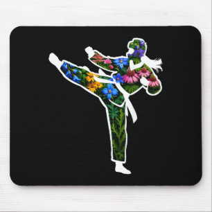 Floral Taekwondo Karate Mouse Pad