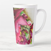 floral tall latte mug