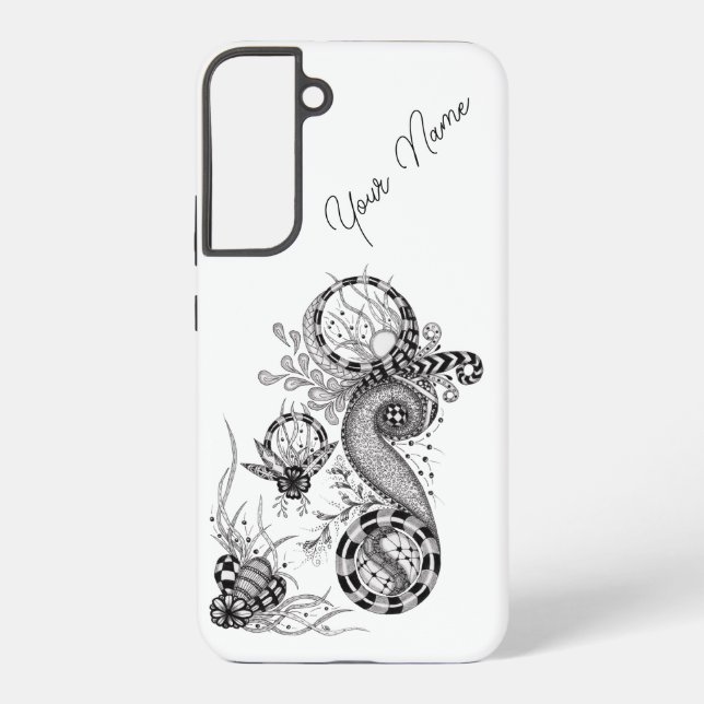 Floral Tangle Drawing -  Samsung Galaxy S22+ Case (Back)