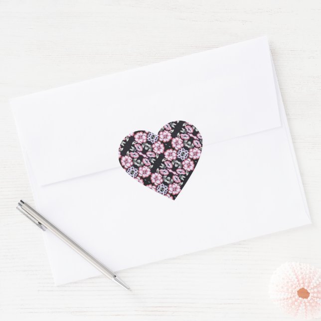 Floral Tapestry Heart Sticker (Envelope)