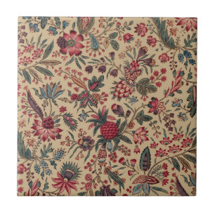 Floral Tapestry Needlework Flower Art Ceramic Tile