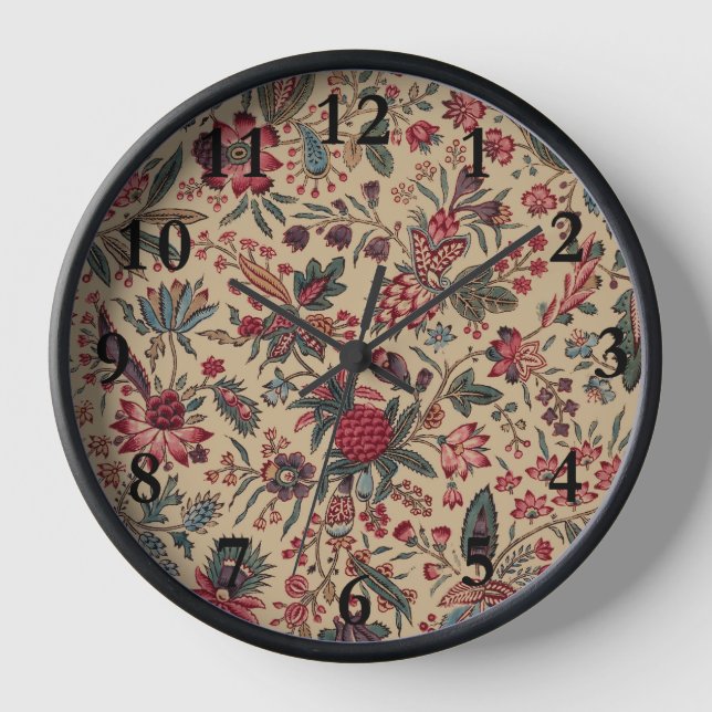 Floral Tapestry Needlework Flower Art Clock (Front)