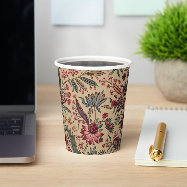Floral Tapestry Needlework Flower Art Paper Cups (Insitu)