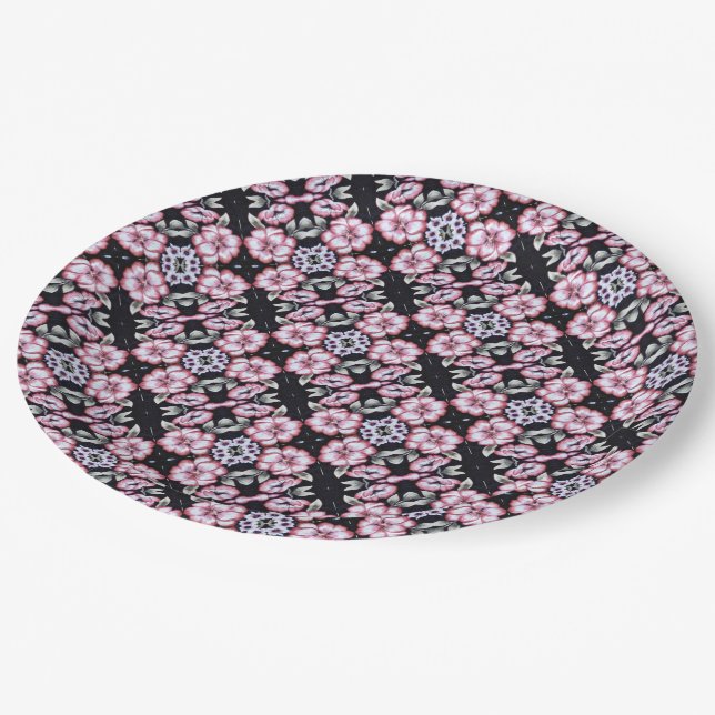 Floral Tapestry Paper Plate (Angled)