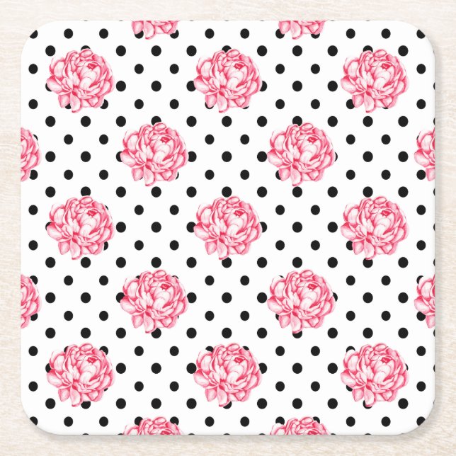 Floral Tapestry Throw Square Paper Coaster (Front)