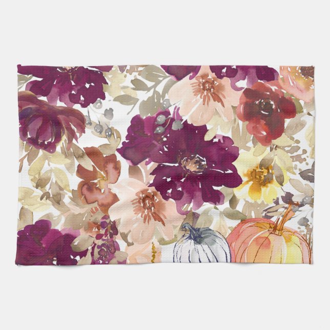 Floral Tattoo Tea Towel (Horizontal)