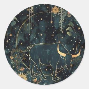 Floral Taurus Custom Stationary Sticker
