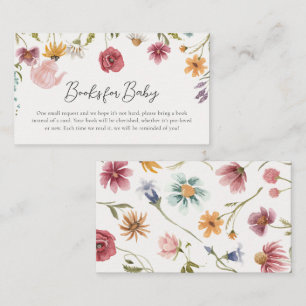 Floral Tea Baby Shower Books for Baby Cards