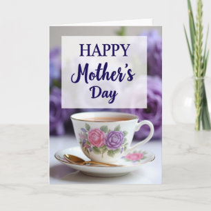 Floral Tea Cup Mothers Day Card