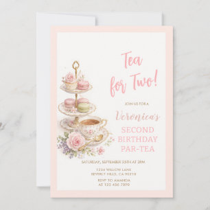 Floral Tea for Two Birthday Invitations