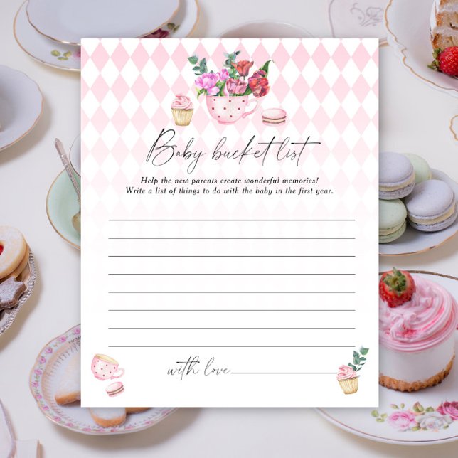 Floral tea party - Baby bucket list game (Creator Uploaded)