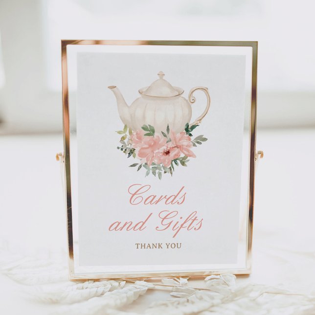 Floral Tea Party Baby Shower Cards and Gifts Poster (Creator Uploaded)