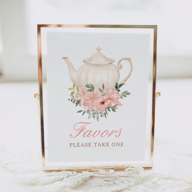 Floral Tea Party Baby Shower Favours Sign (Creator Uploaded)