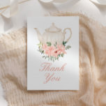 Floral Tea Party Baby Shower Thank You Card<br><div class="desc">Say a special thank you to your baby shower guests with these 'tea party' themed thank you cards.</div>
