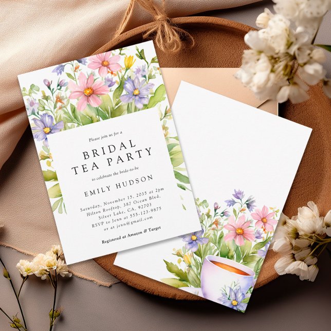 Floral Tea Party Bridal Shower Invitation (Creator Uploaded)