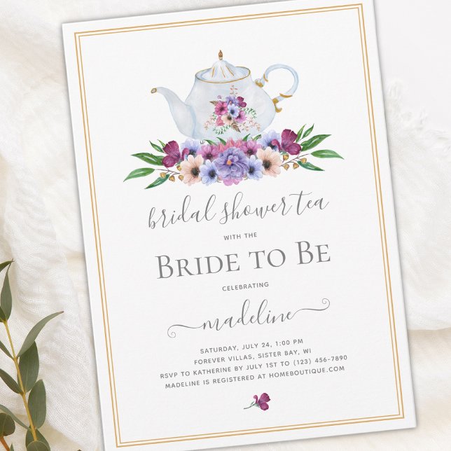 Floral Tea Party Bridal Shower  Invitation (Creator Uploaded)