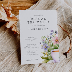 Floral Tea Party Bridal Shower Invitation