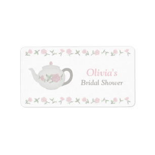 Floral Tea Party Bridal Shower Party Decor Label
