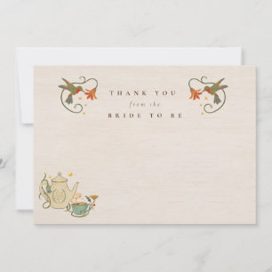 floral Tea Party Bridal Shower Thank You Card
