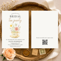 Floral Tea Party QR Code Bridal Shower