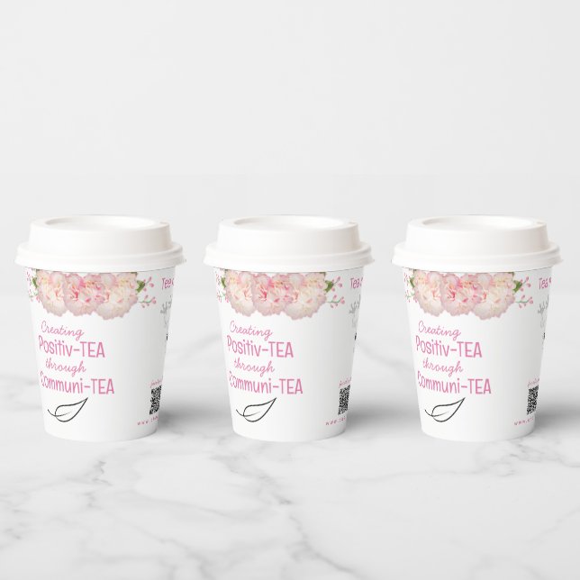 Floral Tea Quotes Custom Paper Coffee Tea  Cups (Multi)