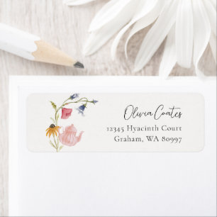 Floral Tea Return Address Label