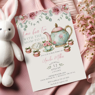 Floral Tea with the Mom-to-be Girl Baby Shower  Invitation