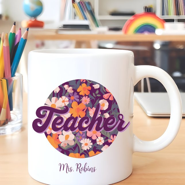 Floral Teacher Coffee Mug (Creator Uploaded)