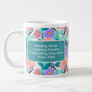 Floral Teacher Coffee Personalised Large Coffee Mug