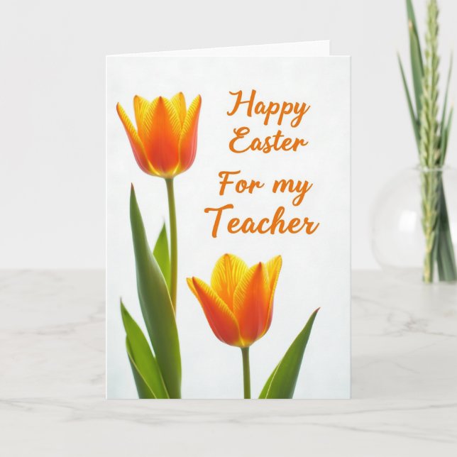 Floral Teacher Easter Day Card (Front)
