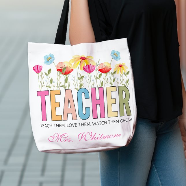 Floral Teacher Grow With Love Crossbody Bag (Creator Uploaded)