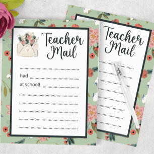 Floral Teacher Mail Notepad