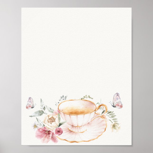 Floral Teacup Bridal Tea Sign (Front)
