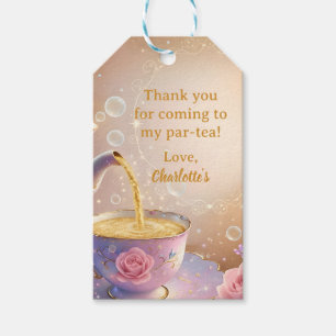 Floral Teacup & Teapot - Pastel Elegant Tea Party Gift Tags