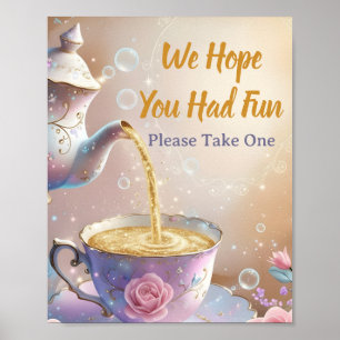 Floral Teacup & Teapot - Pastel Elegant Tea Party Poster